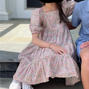 Crewcuts Multicolor Floral Puff Sleeve 100% Cotton Girl Dress Size 8